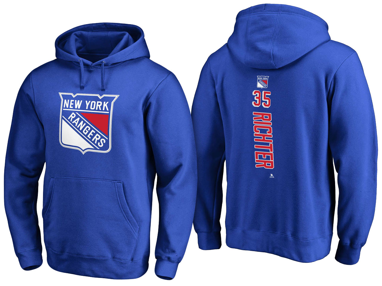 NHL Men New York Rangers #35 Richter blue Adidas Hoodie